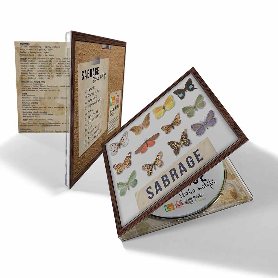 Právě si prohlížíte Sabrage – Sbírka motýlů – design CD