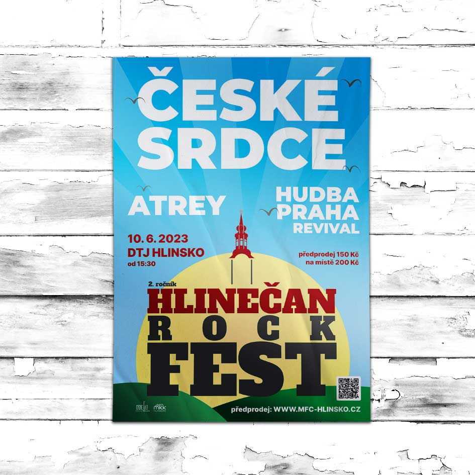 Návrh plakátu - Hlinečan rock Fest